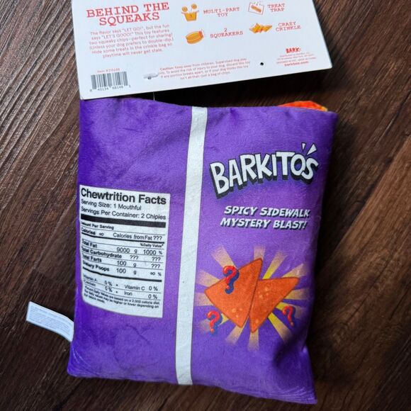 Bark Box Spicy Sidewalk Barkitos L Plush Dog Toy Set Crinkle Squeaker Doritos - Picture 2 of 5